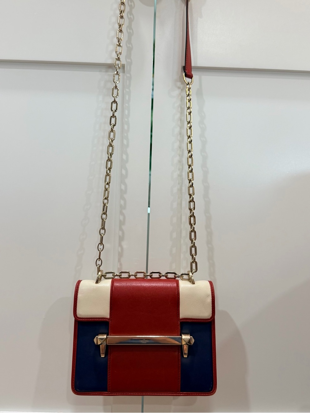 Valentino Garavani Calfskin Small Uptown Shoulder Bag Multicolor + LegitApp Tag